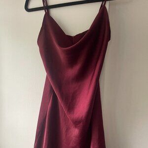 MISGUIDED cowl neck trendy 90s satin silk mini dress